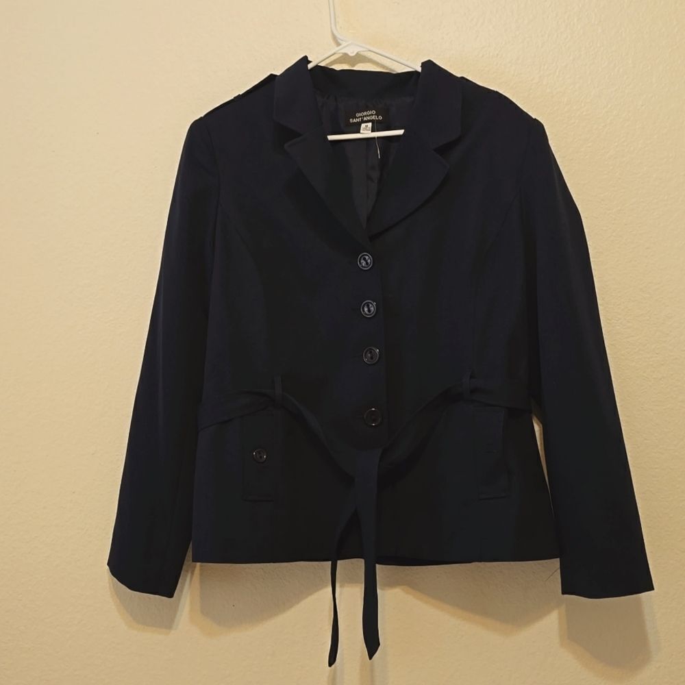 Giorgio Sant' Angelo Double Brest Blazer Size 16 Blue